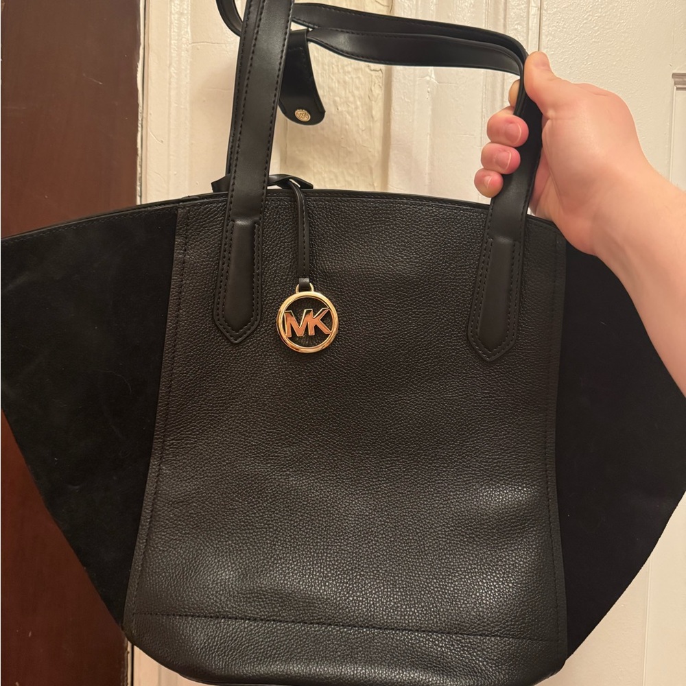 Michael Kors Black Textured Leather Tote